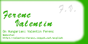 ferenc valentin business card